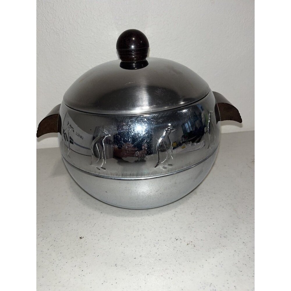 COPY - Vintage West Bend Penguin Hot Cold Server Ice Bucket Chrome Mid Century …